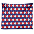 Blue Red And White Argyle Pattern Print Tapestry