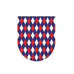Blue Red And White Argyle Pattern Print Toilet Lid Cover