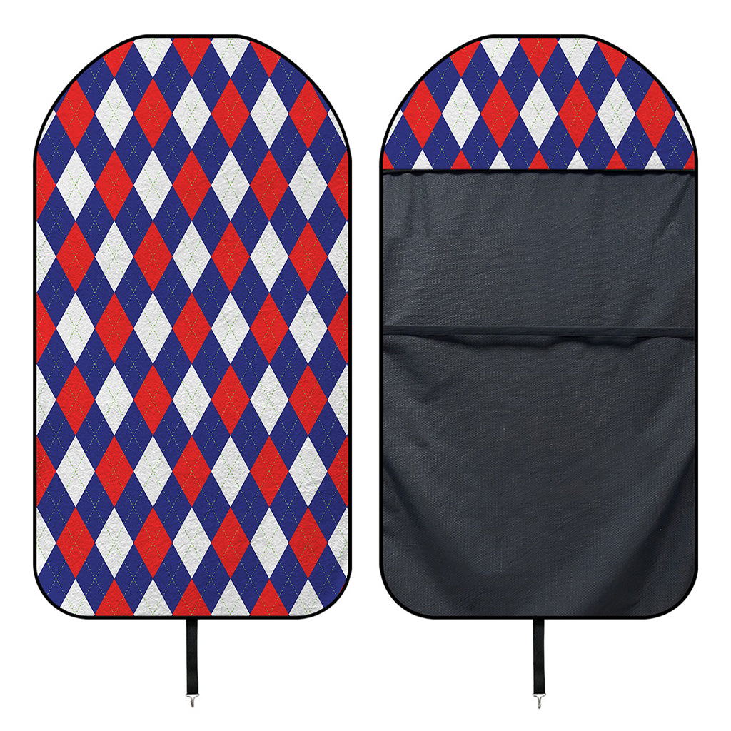 Blue Red And White Argyle Pattern Print Waterproof Car Seat Cover
