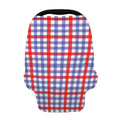Blue Red And White Check Pattern Print Baby Seat Cover