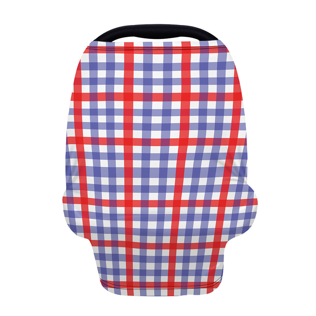 Blue Red And White Check Pattern Print Baby Seat Cover