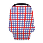 Blue Red And White Check Pattern Print Baby Seat Cover