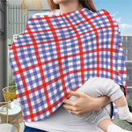 Blue Red And White Check Pattern Print Baby Seat Cover