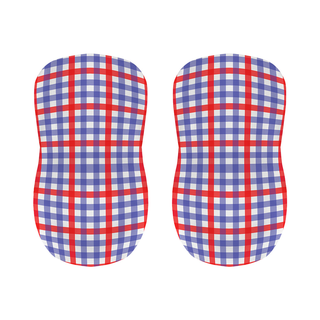 Blue Red And White Check Pattern Print Bar Stool Covers