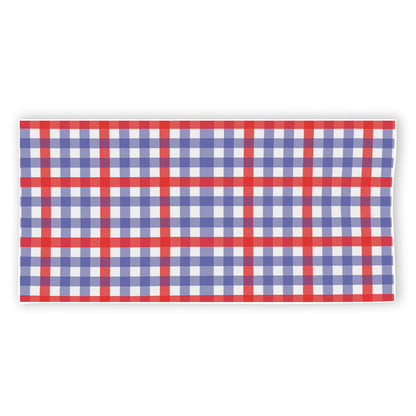Blue Red And White Check Pattern Print Beach Towel