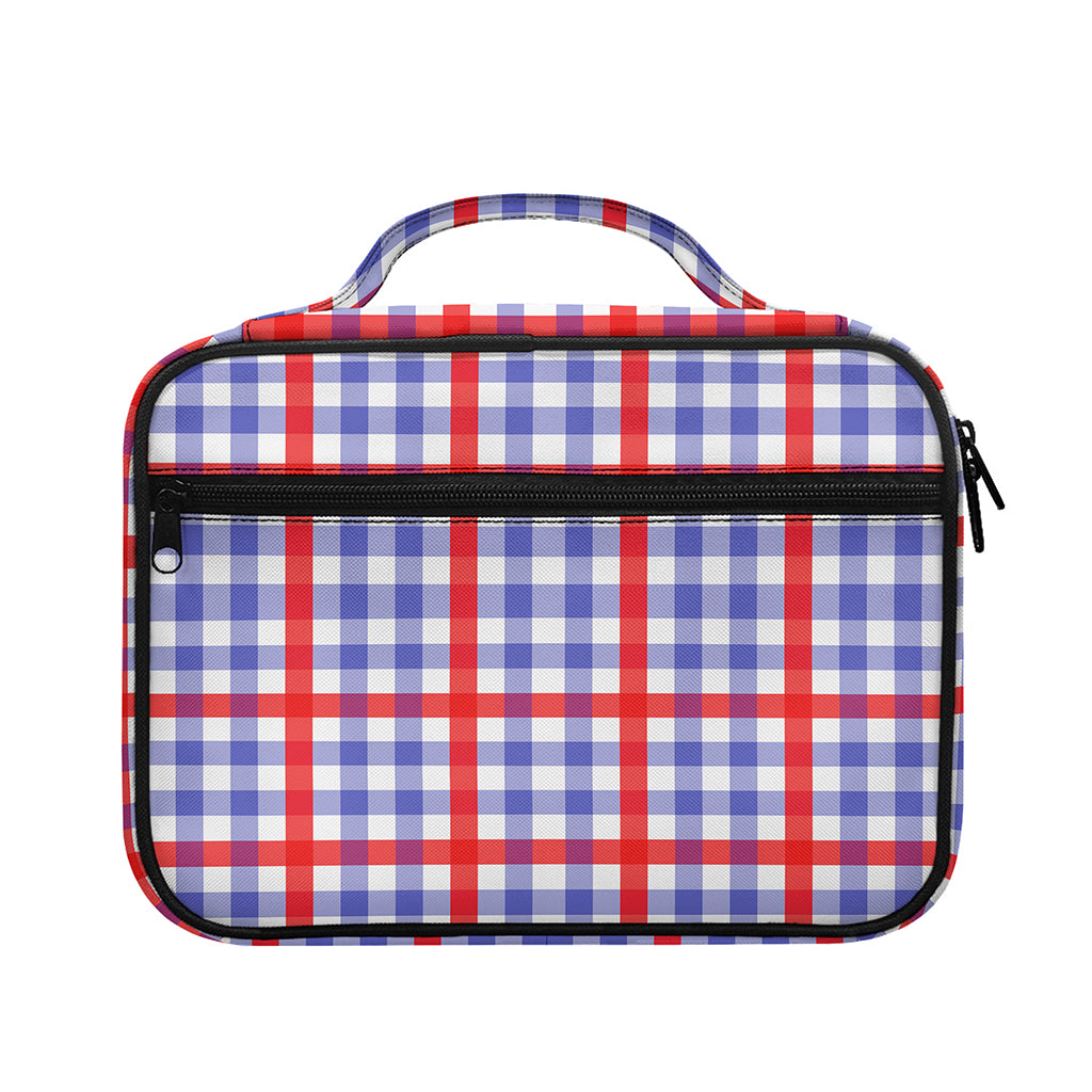 Blue Red And White Check Pattern Print Briefcase Bible Bag