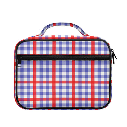Blue Red And White Check Pattern Print Briefcase Bible Bag