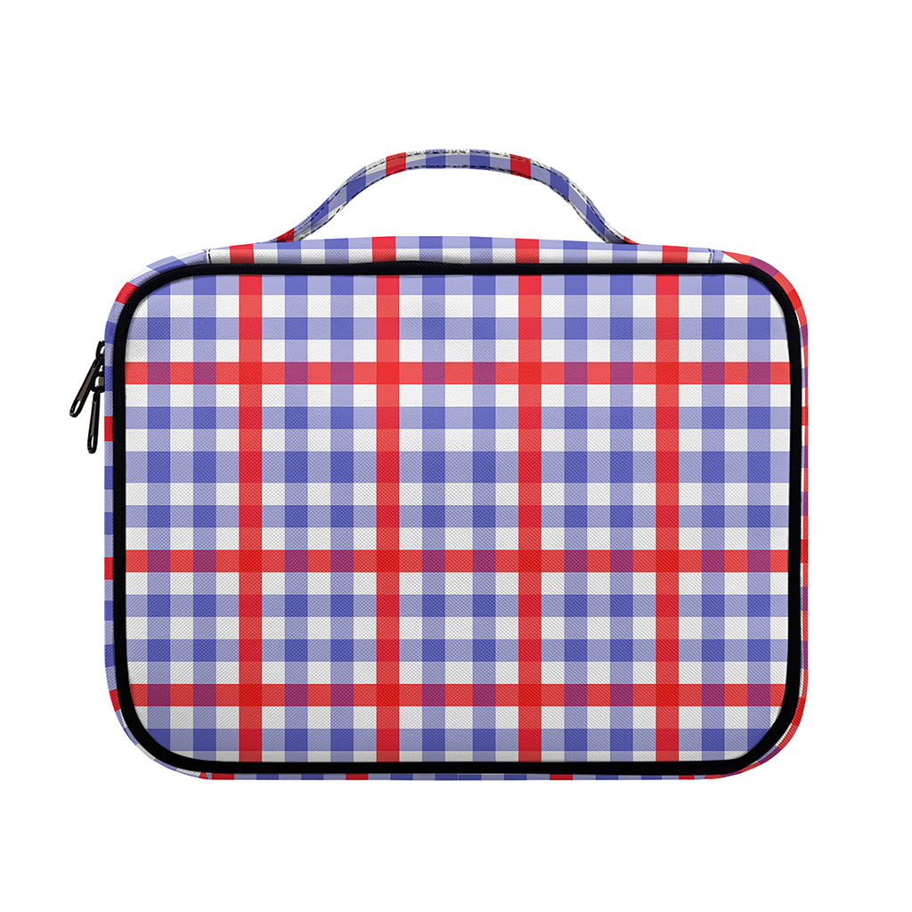 Blue Red And White Check Pattern Print Briefcase Bible Bag