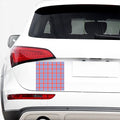 Blue Red And White Check Pattern Print Car Sticker