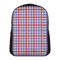 Blue Red And White Check Pattern Print Casual Backpack
