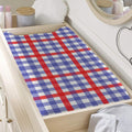 Blue Red And White Check Pattern Print Changing Pad Cover
