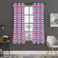 Blue Red And White Check Pattern Print Grommet Curtain Panels