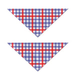 Blue Red And White Check Pattern Print Dog Bandana