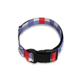 Blue Red And White Check Pattern Print Dog Collar