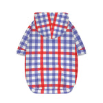 Blue Red And White Check Pattern Print Dog Zip Up Hoodie