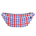 Blue Red And White Check Pattern Print Fanny Pack