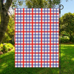 Blue Red And White Check Pattern Print Garden Flag