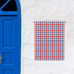 Blue Red And White Check Pattern Print Garden Flag