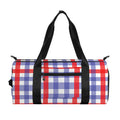 Blue Red And White Check Pattern Print Gym Bag