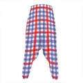 Blue Red And White Check Pattern Print Hammer Pants