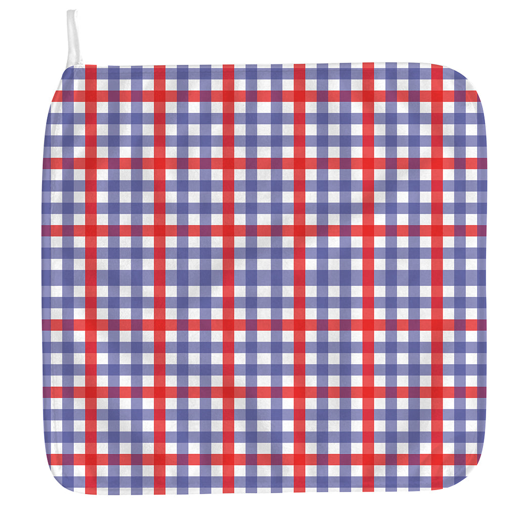 Blue Red And White Check Pattern Print Hand Towel