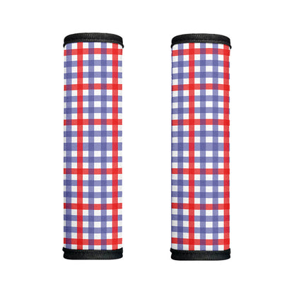 Blue Red And White Check Pattern Print Handle Covers