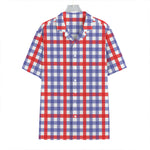 Blue Red And White Check Pattern Print Hawaiian Shirt