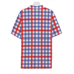 Blue Red And White Check Pattern Print Hawaiian Shirt