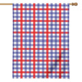 Blue Red And White Check Pattern Print House Flag