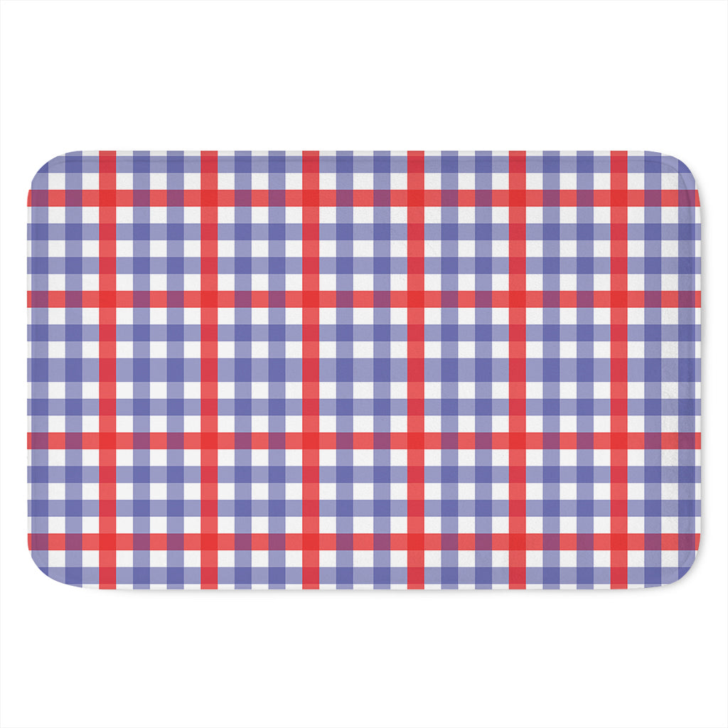 Blue Red And White Check Pattern Print Indoor Door Mat
