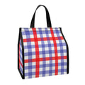 Blue Red And White Check Pattern Print Insulated Lunch Tote