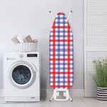 Blue Red And White Check Pattern Print Ironing Board Cover