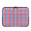 Blue Red And White Check Pattern Print Laptop Sleeve