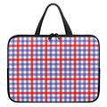 Blue Red And White Check Pattern Print Laptop Sleeve With Handle