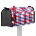 Blue Red And White Check Pattern Print Mailbox Cover
