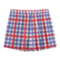 Blue Red And White Check Pattern Print Mesh Shorts