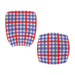 Blue Red And White Check Pattern Print Office Chair Cover