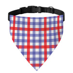 Blue Red And White Check Pattern Print Over The Collar Dog Bandana