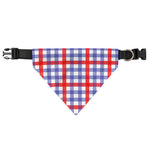 Blue Red And White Check Pattern Print Over The Collar Dog Bandana
