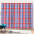Blue Red And White Check Pattern Print Pencil Pleat Curtains
