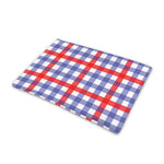 Blue Red And White Check Pattern Print Pet Cooling Mat Cover