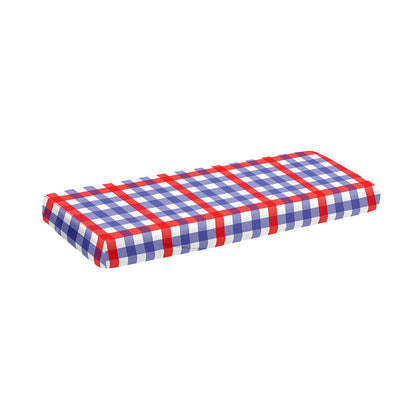 Blue Red And White Check Pattern Print Piano Keyboard Cover