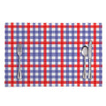 Blue Red And White Check Pattern Print Placemat