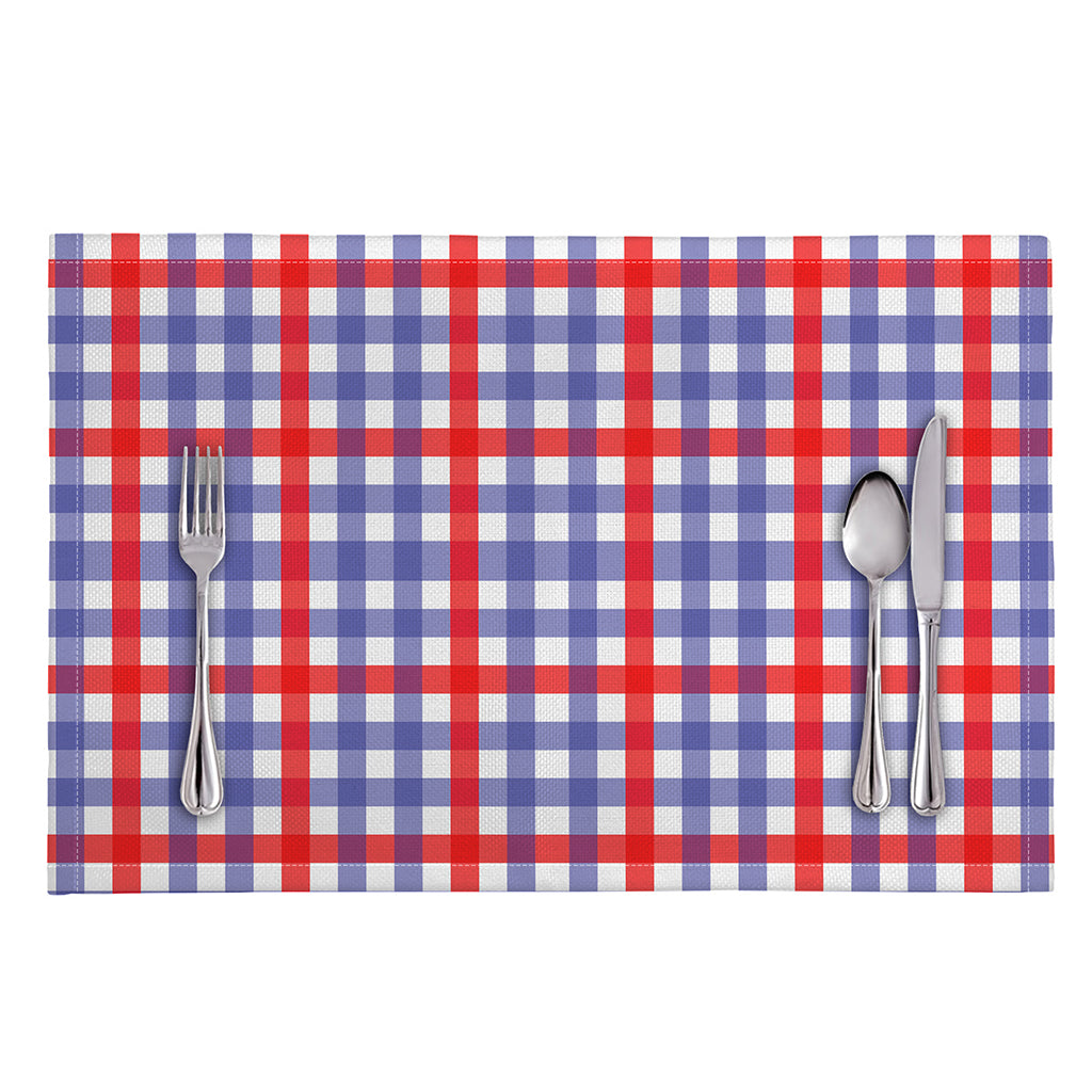 Blue Red And White Check Pattern Print Placemat