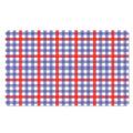 Blue Red And White Check Pattern Print Polyester Doormat