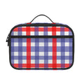 Blue Red And White Check Pattern Print Portable Lunch Bag
