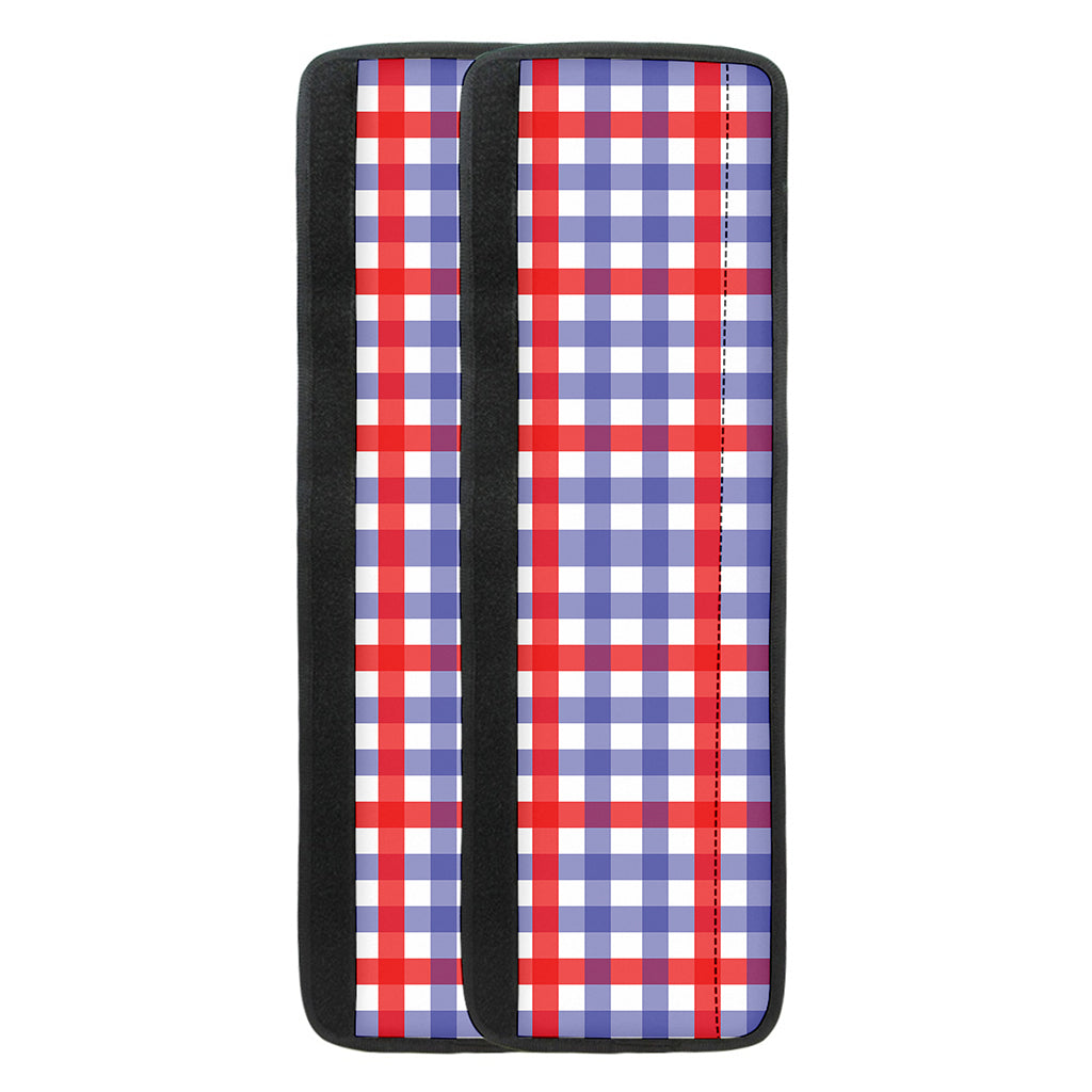 Blue Red And White Check Pattern Print Refrigerator Handle Covers