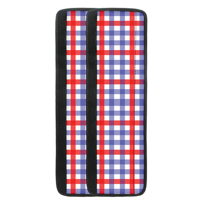 Blue Red And White Check Pattern Print Refrigerator Handle Covers