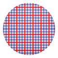 Blue Red And White Check Pattern Print Round Blanket