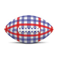 Blue Red And White Check Pattern Print Rugby Ball